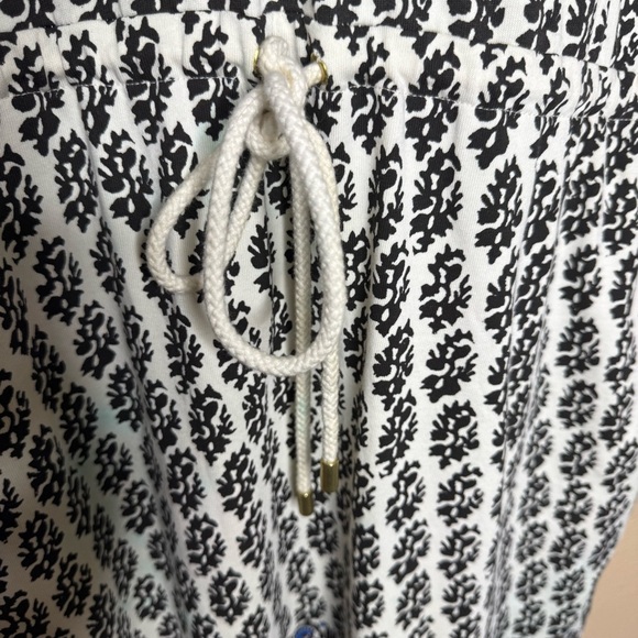 Tory Burch Amara Short Sleeve Graphic Print Cotton Dress Ivory Guru Medium - Picture 7 of 13